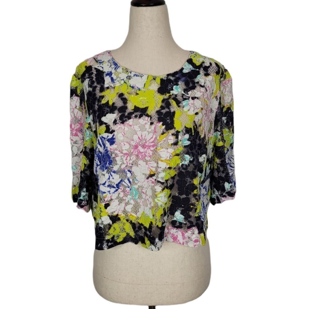 French Connection Floral Print Lace Top